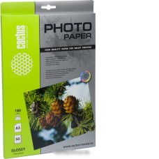 Фотобумага CACTUS Глянцевая A3 180 г/кв.м. 50 листов (CS-GA318050)