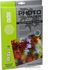 Фотобумага CACTUS Глянцевая A4 180 г/кв.м. 50 листов (CS-GA418050DS)