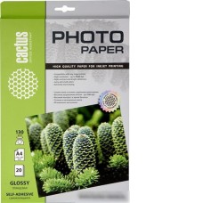 Самоклеящаяся бумага CACTUS Самоклеящаяся глянцевая A4 130 г/кв.м. 20 листов (CS-GSA413020)