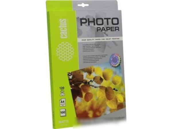 Фотобумага CACTUS Матовая A4 120 г/м2 100 листов [CS-MA4120100]