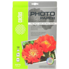 Фотобумага CACTUS Матовая A4 190 г/кв.м. 25 листов