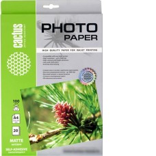 Самоклеящаяся бумага CACTUS Самоклеящаяся матовая A4 100 г/кв.м. 20 листов (CS-MSA410020)