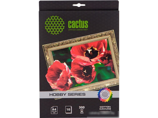 Холст CACTUS Хлопковый холст A4 300 г/кв.м. 10 листов (CS-СA426010)