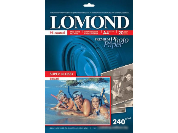 Фотобумага Lomond Суперглянцевая A4 240 г/кв.м. 20 л (1105100)