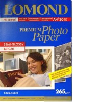 Фотобумага Lomond полуглянцевая двусторонняя A4 265 г/кв.м. 20 листов (1106301)