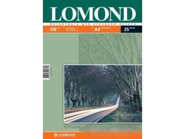 Фотобумага Lomond Матовая двухстороняя А4 130 г/кв.м. 25 листов (0102039)