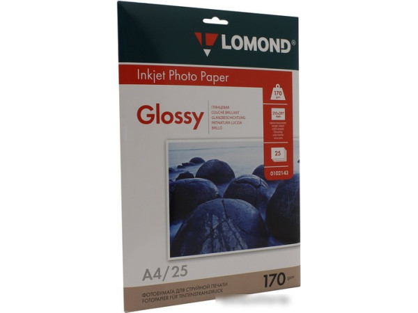 Фотобумага Lomond Глянцевая односторонняя A4 170 г/кв.м. 25 листов (0102143)