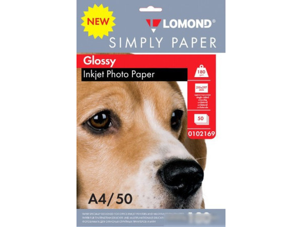 Фотобумага Lomond односторонняя эконом глянцевая A4 180 г/м2 50л