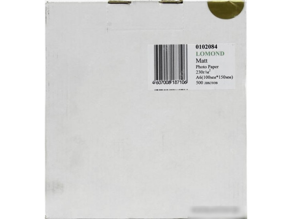 Фотобумага Lomond Матовая 10x15 230 г/кв.м. 500 листов (0102084)