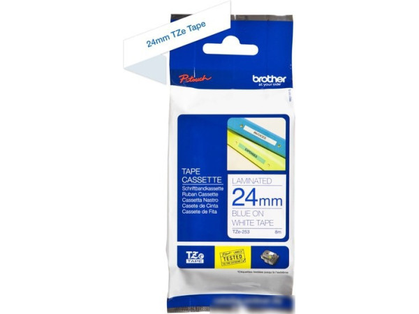 Картридж-лента для термопринтера Brother TZe-253 (24 мм, 8 м)