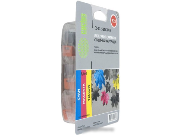 Картридж CACTUS CS-CLI521C/M/Y (аналог Canon CLI-521 C/M/Y Multipack)