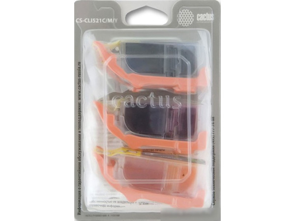 Картридж CACTUS CS-CLI521C/M/Y (аналог Canon CLI-521 C/M/Y Multipack)