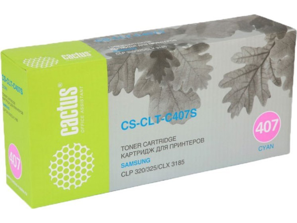 Картридж CACTUS CS-CLT-C407S (аналог Samsung CLT-C407S Cyan)