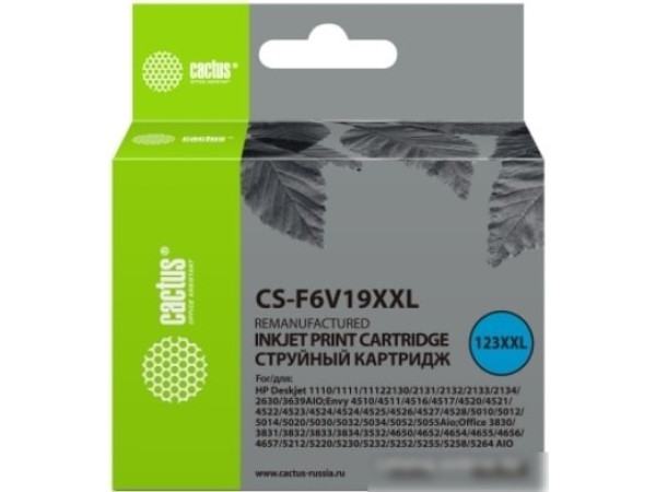 Картридж CACTUS CS-F6V19XXL (аналог HP 123XL F6V19AE)