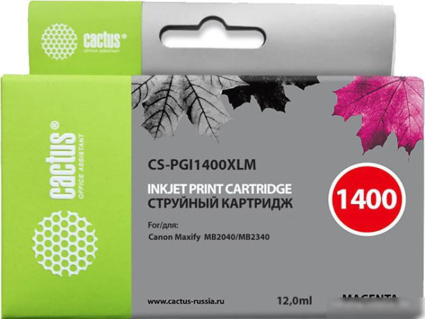 Картридж CACTUS CS-PGI1400XLM (аналог Canon PGI-1400XL M)