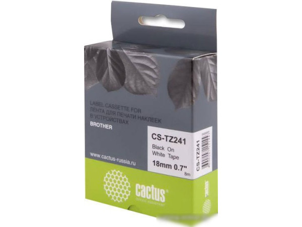 Картридж-лента для термопринтера CACTUS CS-TZ241 (аналог Brother TZ241)