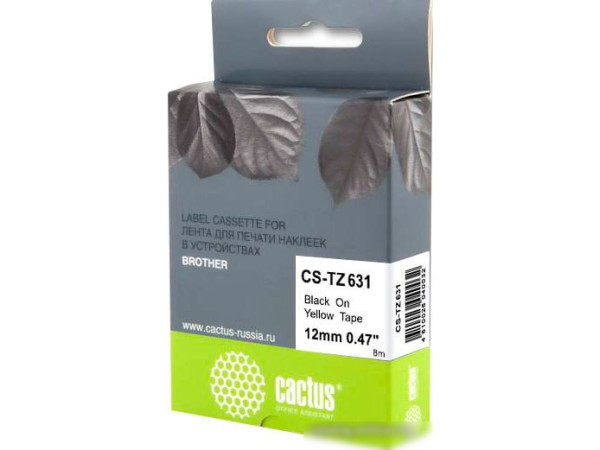 Картридж-лента для термопринтера CACTUS CS-TZ631 (аналог Brother TZe-631)