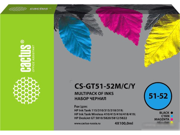 Чернила CACTUS CS-GT51-52M/C/Y