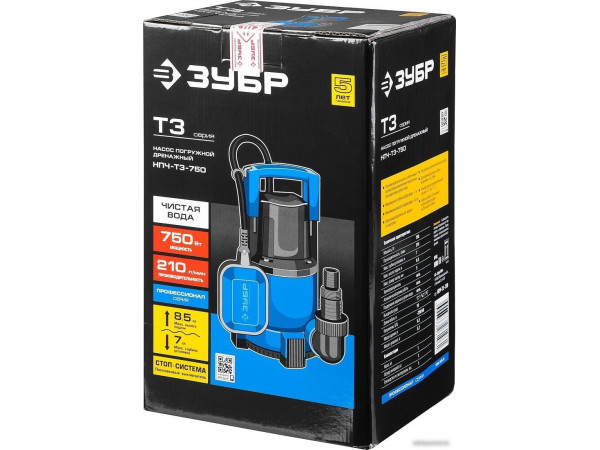 Дренажный насос Зубр НПЧ-Т3-750