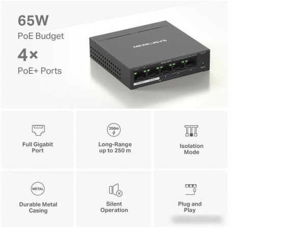Неуправляемый коммутатор Mercusys MS105GP