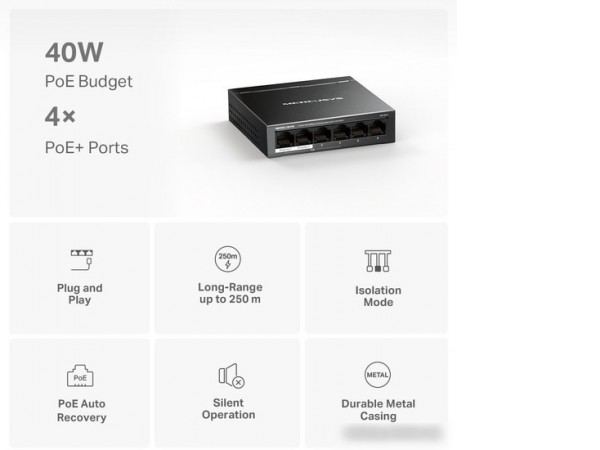 Неуправляемый коммутатор Mercusys MS106LP