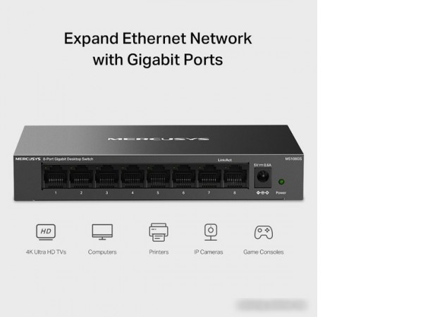 Неуправляемый коммутатор Mercusys MS108GS