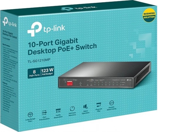 Неуправляемый коммутатор TP-Link TL-SG1210MP