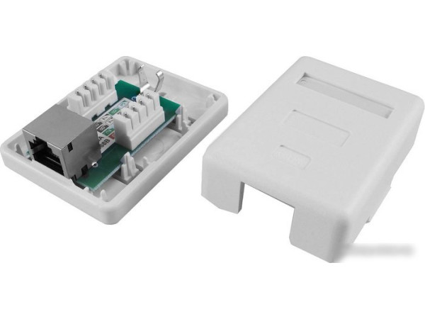 Розетка компьютерная Hyperline SB1-1-8P8C-C5E-SH-WH