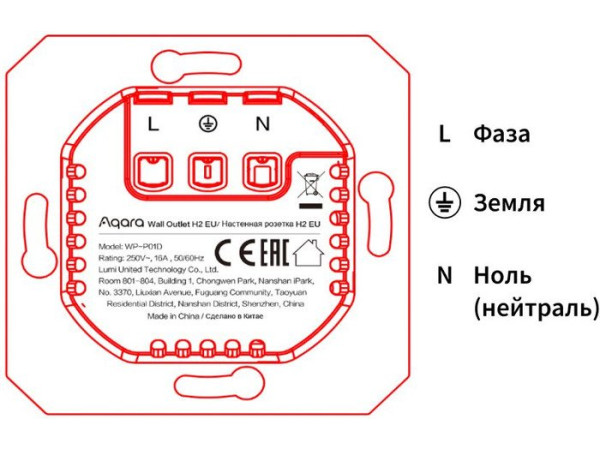 Умная розетка Aqara Aqara Wall Outlet H2 WP-P01D