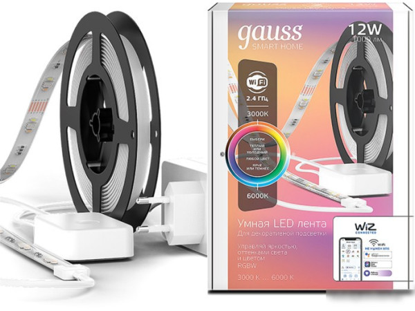 Готовый комплект светодиодной ленты Gauss Smart Home тип RGBW CCT+DIM 3 М 1/20 5010122