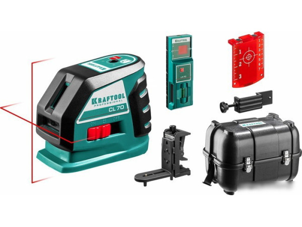 Лазерный нивелир KRAFTOOL CL-70-4 34660-4 (с держателем и детектором, кейс)