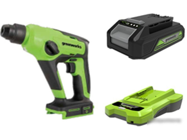 Перфоратор Greenworks GD24SDS1 3803107UA (с 1-им АКБ, кейс)