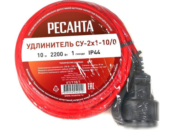 Удлинитель Ресанта СУ-2x1-10/0