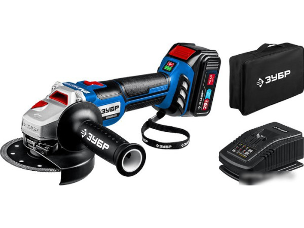 Угловая шлифмашина Зубр Профессионал AB-125-41 (с 1-м АКБ, сумка)