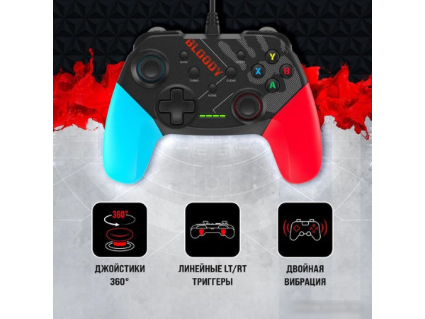 Геймпад A4Tech Bloody GP30 (черный/голубой)
