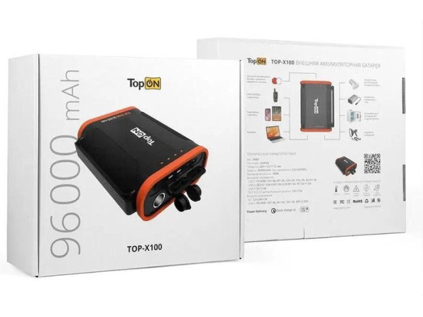 Портативная зарядная станция TopON TOP-X100 (черный/оранжевый)