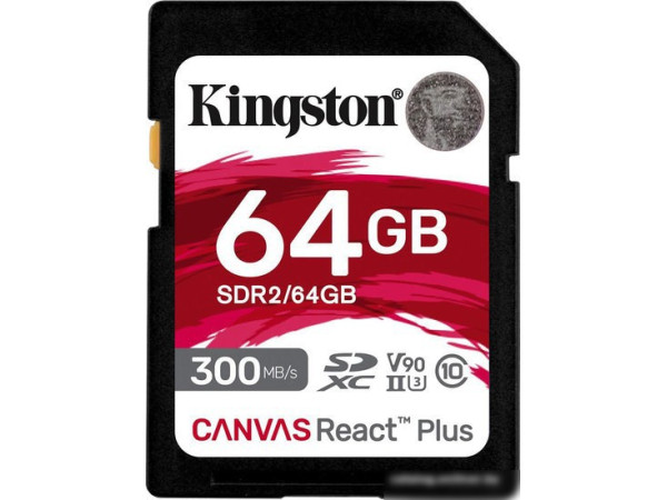 Карта памяти Kingston Canvas React Plus SDXC 64GB