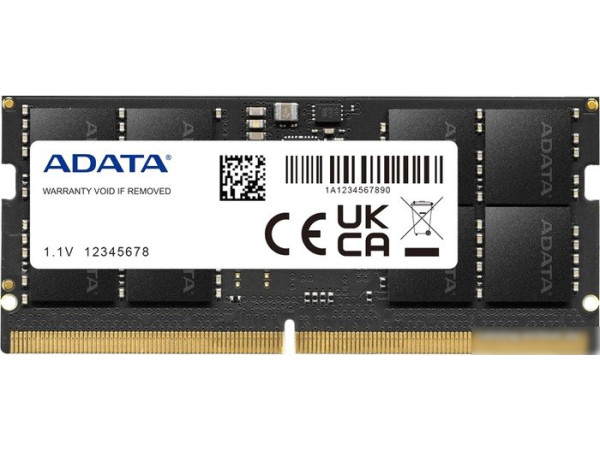 Оперативная память ADATA 16ГБ DDR5 SODIMM 4800 МГц AD5S480016G-S