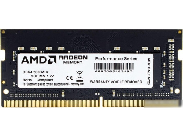 Оперативная память AMD Radeon R7 Performance 16GB DDR4 SODIMM PC4-21300 R7416G2606S2SUO