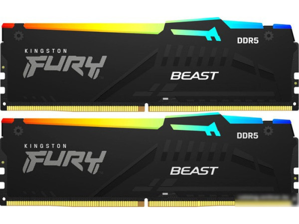 Оперативная память Kingston FURY Beast RGB 2x16ГБ DDR5 5200 МГц KF552C40BBAK2-32