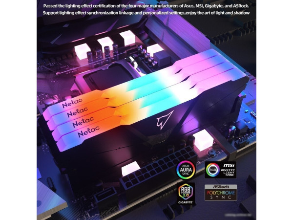 Оперативная память Netac Shadow RGB 2x8GB DDR4 PC4-25600 NTSRD4P32DP-16E