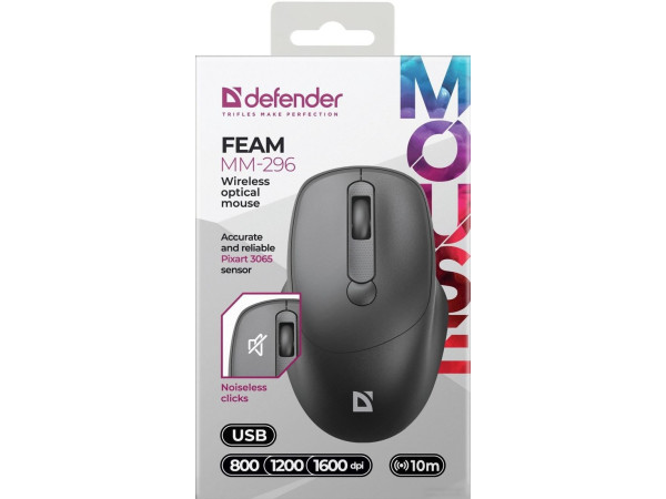 Мышь Defender Feam MM-296 (черный)