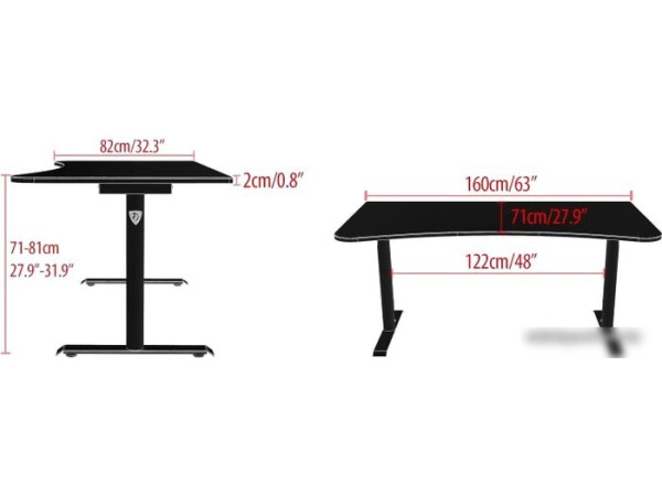 Компьютерный стол Arozzi Arena Gaming Desk (черный/белый)
