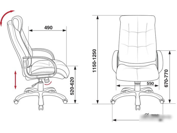 Кресло Бюрократ CH-824B/LBLACK (черный)