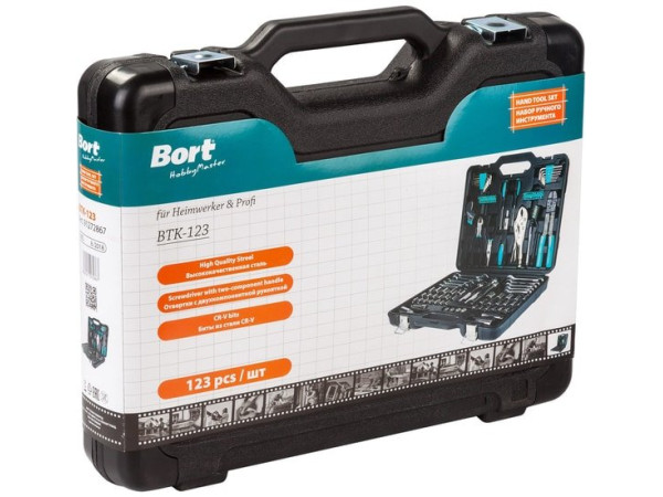 Универсальный набор инструментов Bort BTK-123 (123 предмета)