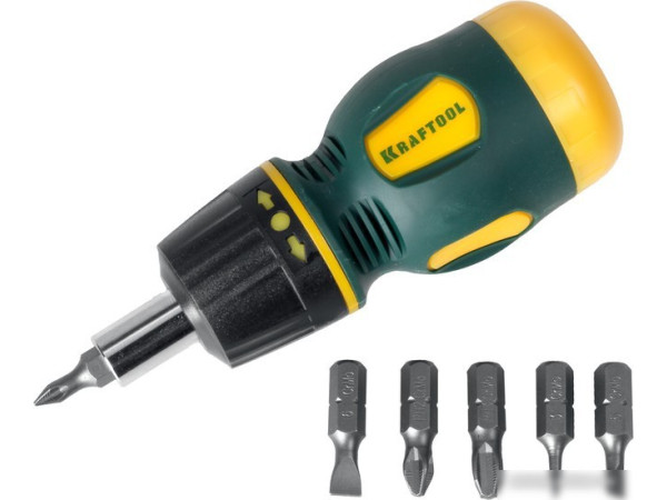 Набор отвертка с битами KRAFTOOL 26190-H7 (7 предметов)