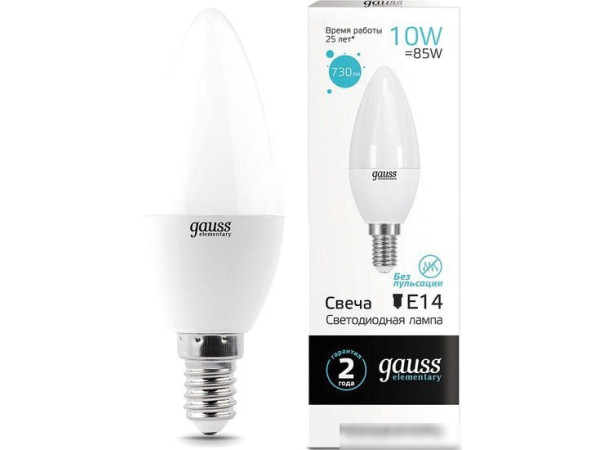 Светодиодная лампа Gauss LED Elementary Candle 10W E14 4100K 33120