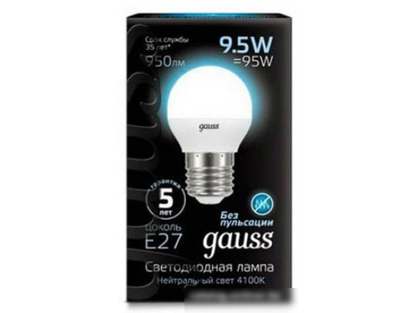 Светодиодная лампа Gauss LED Globe E27 9.5 Вт 4100 К 105102210