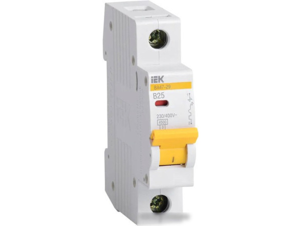 Выключатель автоматический IEK ВА47-29 1Р 25А 4.5кА В MVA20-1-025-B