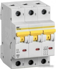 Выключатель автоматический IEK ВА 47-60M 6А 3P 6кА С MVA31-3-006-C